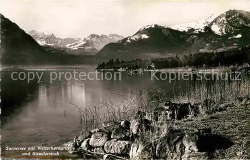 AK / Ansichtskarte Sarnen Sarnersee mit Wetterhorngruppe und Giswilerstock Berner Alpen Kat. Sarnen