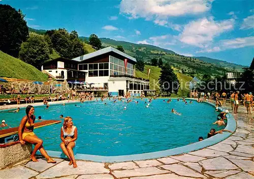 AK / Ansichtskarte Saalbach Hinterglemm Freibad Hallenbad Hoehenluftkurort Kat. Saalbach Hinterglemm