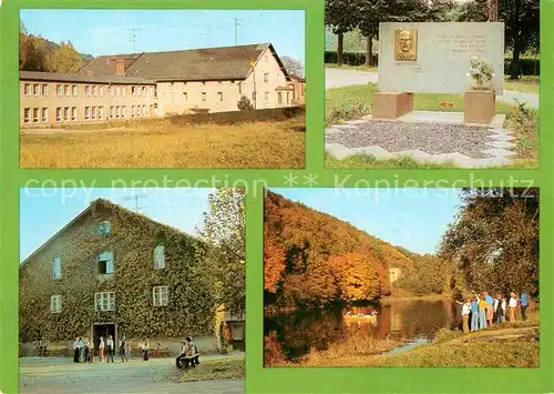 AK / Ansichtskarte Toepeln Station Junger Touristen Georg Schumann Denkmal Flussufer Herbststimmung