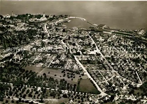 AK / Ansichtskarte Romanshorn Bodensee Fliegeraufnahme mit Hafen