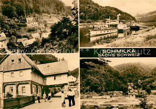 AK / Ansichtskarte Schmilka Park Personenschiff Teilansicht  Kat. Bad Schandau