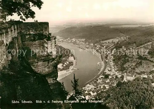 AK / Ansichtskarte Koenigstein Saechsische Schweiz Blick von der Festung Koenigstein Kat. Koenigstein Saechsische Schweiz