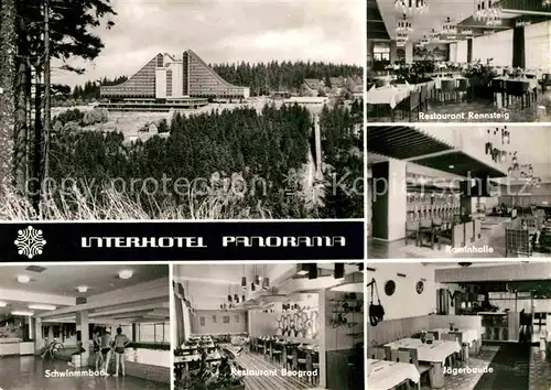 AK / Ansichtskarte Oberhof Thueringen Interhotel Schwimmbad Jaegerbaude Kaminhalle  Kat. Oberhof Thueringen