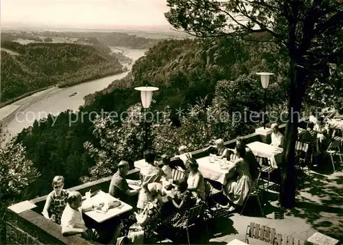 AK / Ansichtskarte Bastei Saechsische Schweiz Terrasse Blick nach Wehlen Kat. Rathen Sachsen