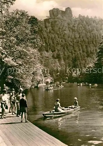 AK / Ansichtskarte Rathen Saechsische Schweiz Amstelsee Lokomotive Lamm Kat. Rathen Sachsen