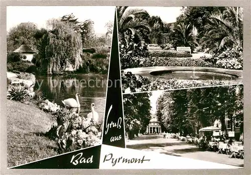 AK / Ansichtskarte Bad Pyrmont Schwanenteich Kurpark Kurhaus Kat. Bad Pyrmont