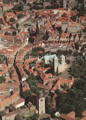 AK / Ansichtskarte Muenster Westfalen Stadtzentrum Kirche Fliegeraufnahme Kat. Muenster