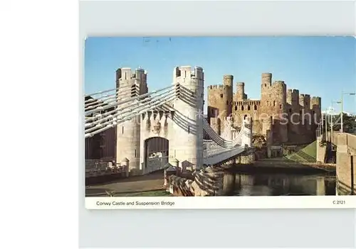 AK / Ansichtskarte Gwynedd Wales Conwy Castle and Suspension Bridge Kat. Gwynedd