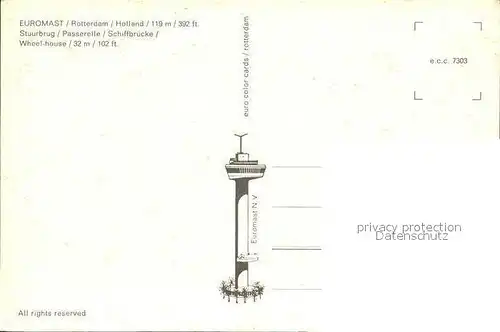 AK / Ansichtskarte Funkturm Aussichtsturm Euromast Rotterdam  Kat. Gebaeude