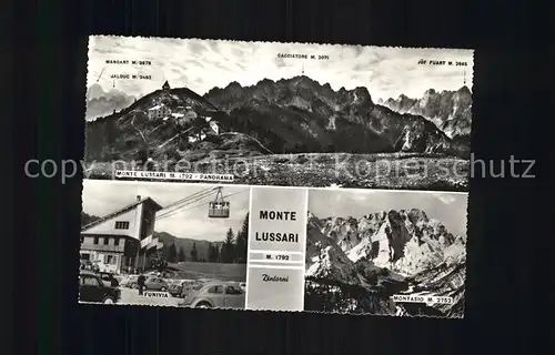 AK / Ansichtskarte Monte Lussari Panorama Wallfahrtskirche Maria Luschari Bergbahn Montasch Gebirgspanorama