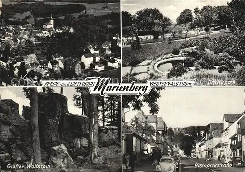 AK / Ansichtskarte Marienberg Westerwald Bad Fliegeraufnahme Kurpark Bismarckstrasse Grosser Wolfstein Kat. Bad Marienberg (Westerwald)