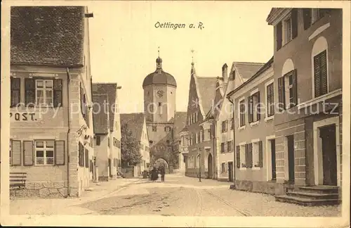 AK / Ansichtskarte Oettingen Zentrum Torbogen Turm Kat. Oettingen i.Bay.