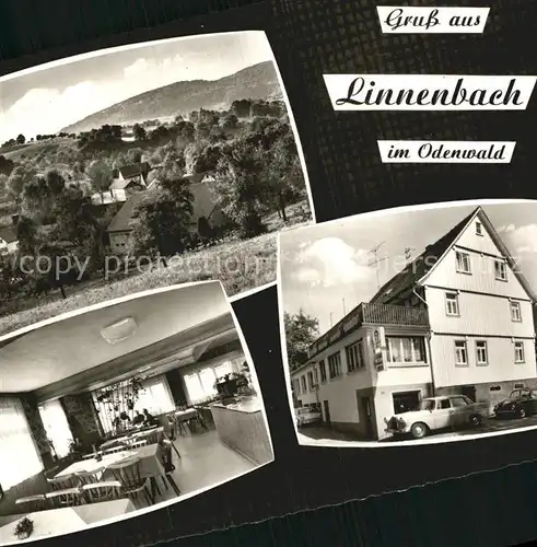 AK / Ansichtskarte Linnenbach Panorama Odenwald Gasthaus Metzgerei Zum Hannes Kat. Fuerth