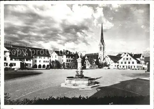 AK / Ansichtskarte Amriswil TG Marktplatz Brunnen Kirche Kat. Amriswil