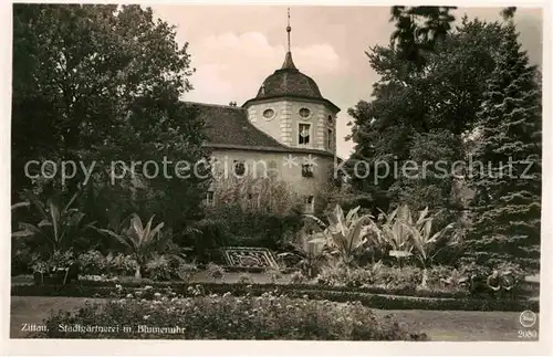 AK / Ansichtskarte Zittau Stadtgaertnerei Blumenuhr Kat. Zittau