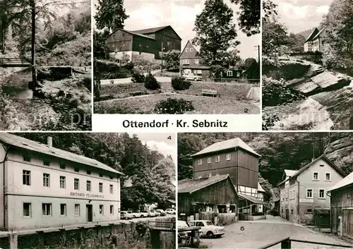 AK / Ansichtskarte Ottendorf Sebnitz Kirnitzschtal Teilansicht Neumann Muehle Buschmuehle Gasthaus Felsenmuehle Kat. Sebnitz