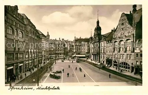 AK / Ansichtskarte Pforzheim Marktplatz Pforte des Schwarzwaldes Weltplatz fuer Schmuck und Uhren Buetten Kat. Pforzheim