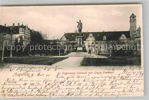 AK / Ansichtskarte Augsburg Regierungsgebaeude Siegesdenkmal Kat. Augsburg