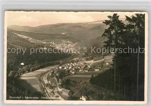 AK / Ansichtskarte Sitzendorf Thueringen Panorama Hindenburgblick Kat. Sitzendorf Schwarzatal