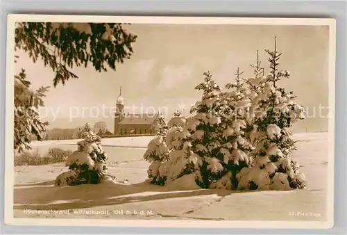 AK / Ansichtskarte Hoechenschwand Winteridyll mit Kirche Kat. Hoechenschwand