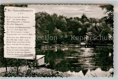 AK / Ansichtskarte Eldagsen Deister Waldgaststaette Holzmuehle mit Teich Kat. Springe