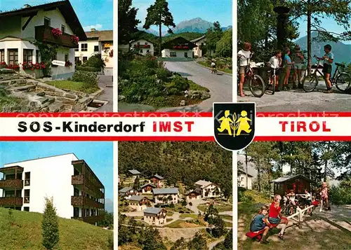 AK / Ansichtskarte Imst Tirol SOS Kinderdorf Haus Industrie und Kindergarten Haus Frieden Kinder am Brunnen Muetterheim Kinderspielplatz Kat. Imst