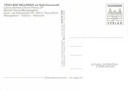 AK / Ansichtskarte Bad Bellingen Calcium Natrium Chlorid Therme  Kat. Bad Bellingen