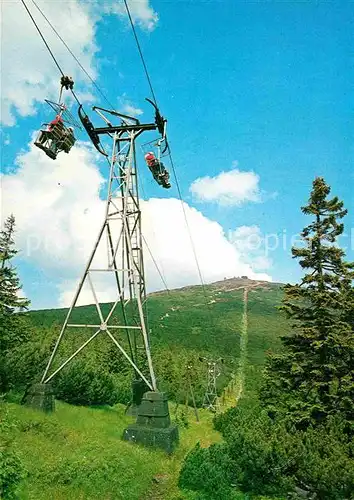 AK / Ansichtskarte Sessellift Krkonose Lanovka na Snezku Kat. Bahnen