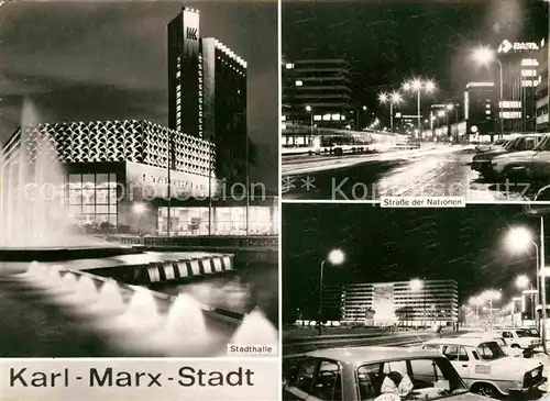 AK / Ansichtskarte Karl Marx Stadt Strasse der Nationen Stadthalle  Kat. Chemnitz