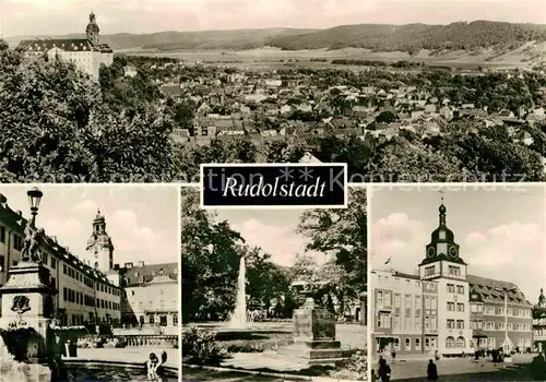 AK / Ansichtskarte Rudolstadt Panorama Blick vom Hain Schlosshof Platz OdF Denkmal Marktplatz Kat. Rudolstadt