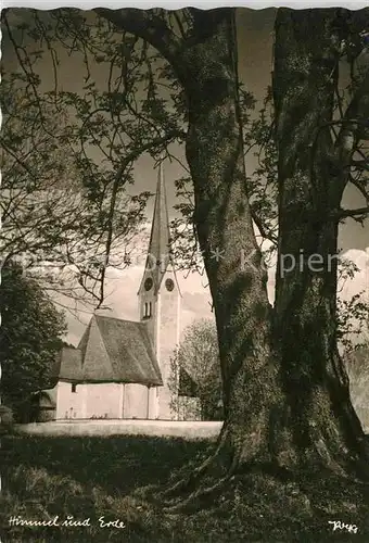 AK / Ansichtskarte Foto Popp Nr. Himmel und Erde Kirche Baum  Kat. Fotografie