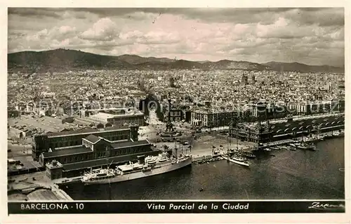 AK / Ansichtskarte Barcelona Cataluna Vista parcial de la ciudad vista aerea Kat. Barcelona