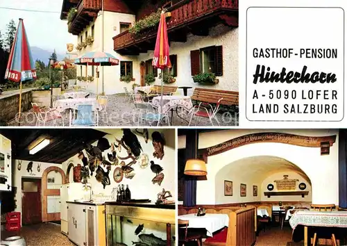 AK / Ansichtskarte Lofer Gasthof Pension Hinterhorn Terrasse Kat. Lofer