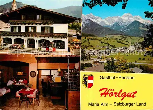 AK / Ansichtskarte Maria Alm Steinernen Meer Gasthof Pension Hoerlgut Alpenpanorama Kat. Maria Alm am Steinernen Meer