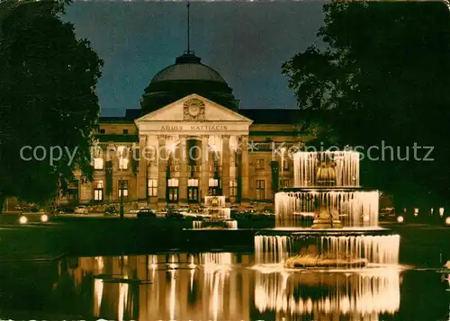 AK / Ansichtskarte Wiesbaden Kurhaus bei Nacht Kat. Wiesbaden