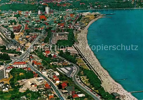 AK / Ansichtskarte Eckernfoerde Fliegeraufnahme mit Strand Kat. Eckernfoerde