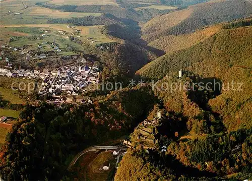 AK / Ansichtskarte Manderscheid Eifel Fliegeraufnahme Ober  und Niederburg am Liesertal Kat. Manderscheid