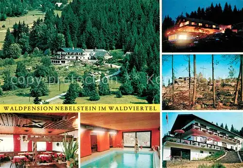 AK / Ansichtskarte Nebelstein Waldpension Nebelstein im Waldviertel Gastraum Hallenbad Kat. Oesterreich