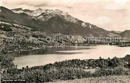 AK / Ansichtskarte Sarnen Panorama Sarnersee mit Pilatus Kat. Sarnen