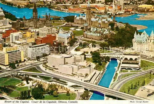 AK / Ansichtskarte Ottawa Ontario Centre Block Peace Tower Parliament Hill National Arts Centre aerial view Kat. Ottawa