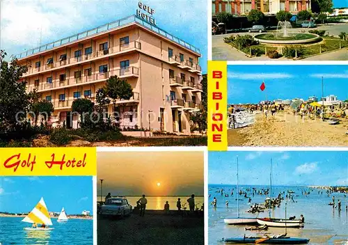 AK / Ansichtskarte Bibione Spiaggia Golf Hotel Segeln Sonnenuntergang am Meer
