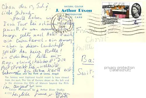 AK / Ansichtskarte Oban and the Firth of Lorne Tourist Resort Isle of Kerrera Hills of Morven Kat. Argyll & the Islands LEC mainland