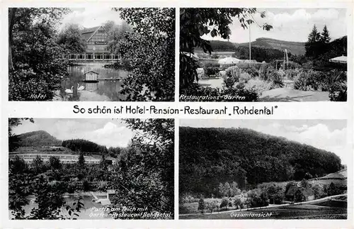 AK / Ansichtskarte Rinteln Weser Hotel Restaurant Rohdental Restaurations Garten Partie am Teich Gesamtansicht Kat. Rinteln