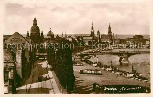 Dresden Teilansicht Dampferlandeplatz Kat. Dresden Elbe