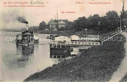 AK / Ansichtskarte Pillnitz Dampferschifflandeplatz Luisenschloss Kat. Dresden