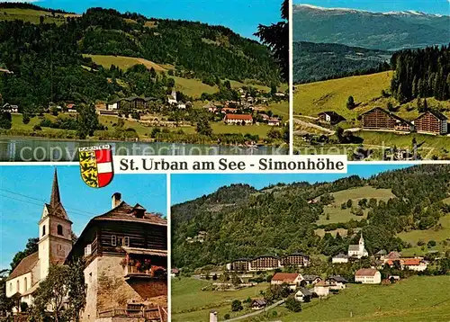 AK / Ansichtskarte St Urban Kaernten Simonhoehe Fliegeraufnahme Seepartie Kat. St. Urban