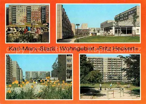 AK / Ansichtskarte Karl Marx Stadt Wohngebiet Fritz Heckert Kinderspielplatz Kat. Chemnitz