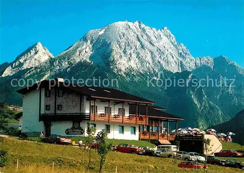 AK / Ansichtskarte Ramsau Berchtesgaden Gasthof Cafe Schwarzeck mit Watzmann Berchtesgadener Alpen Kat. Ramsau b.Berchtesgaden