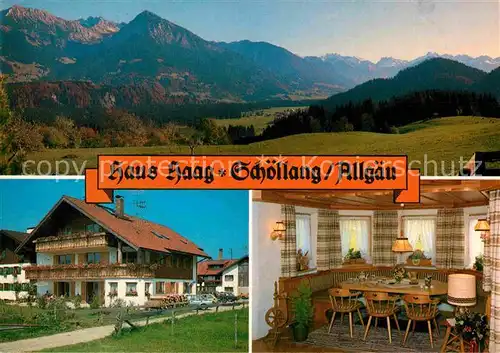 AK / Ansichtskarte Schoellang Panorama Allgaeuer Alpen Pension Haus Haag Kat. Oberstdorf