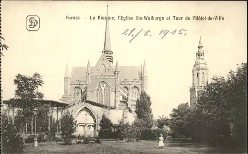 Furnes Furnes Eglise Ste. Walburge Tour Kiosque Hotel de Ville * /  /